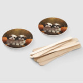 Shih Tzu Puppy Herfst Delight Pompoen Handwaaier (Niet-gemonteerd)