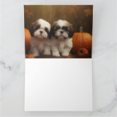 Shih Tzu Puppy Herfst Delight Pompoen Kaart (Binnen)