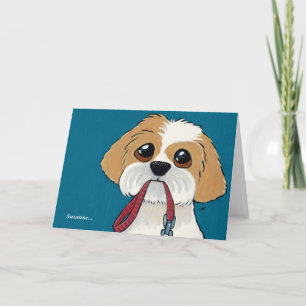 Shih Tzu Puppy met lood Hartelijk dank Bedankkaart