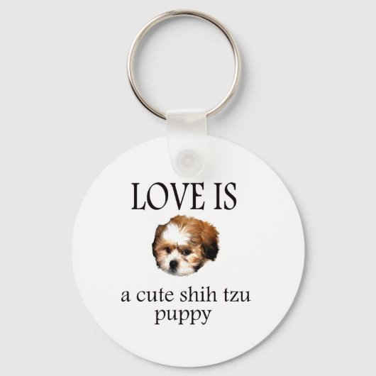 Shih Tzu Puppy Sleutelhanger (Voorkant)