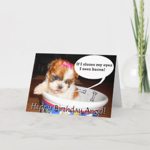 Shih Tzu Puppy Verjaardag Kaart