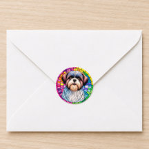 Shih Tzu Regenboog Glas-in-Lood Honden Kunst