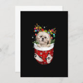 Shih Tzu Reindeer in pap-kerstHondenliefhebbers P Kaart (Voorkant / Achterkant)