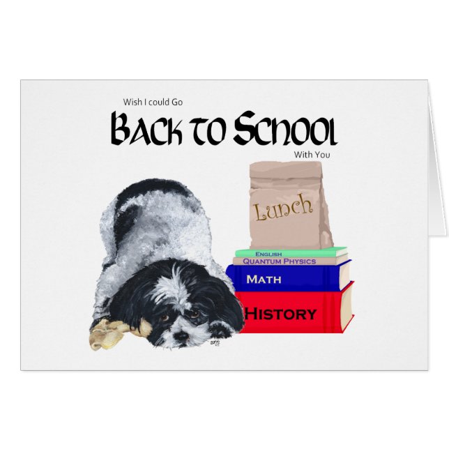 Shih Tzu Retour à l'école (Devant horizontal)