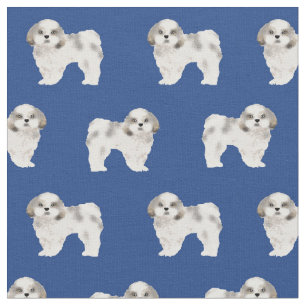 shih tzu royal blue dog stof