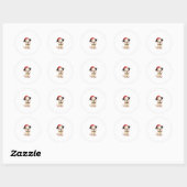 Shih Tzu Santa Christmas Tree Lights Xmas Dog Love Ronde Sticker (Vel)