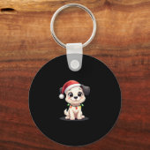 Shih Tzu Santa Christmas Tree Lights Xmas Dog Love Sleutelhanger (Voorkant)