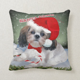 Shih Tzu Santa Paws Kussen