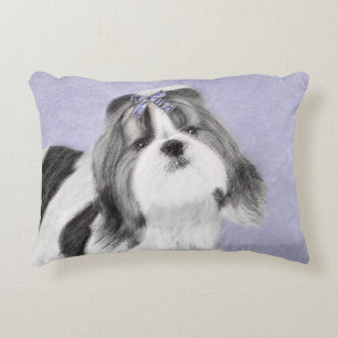 Shih Tzu schilderen - Kute Original Dog Art Accent Kussen