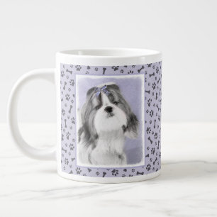 Shih Tzu schilderen - Kute Original Dog Art Extra Grote Beker