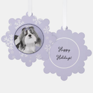 Shih Tzu schilderen - Kute Original Dog Art Ornament Kaart