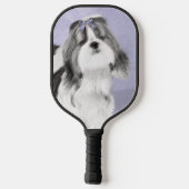 Shih Tzu schilderen - Kute Original Dog Art Pickleball Paddle (Achterkant)