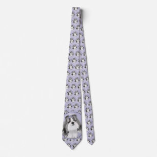 Shih Tzu schilderen - Kute Original Dog Art Stropdas