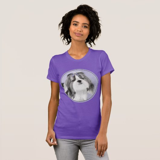 Shih Tzu schilderen - Kute Original Dog Art T-shirt (Voorkant volledig)