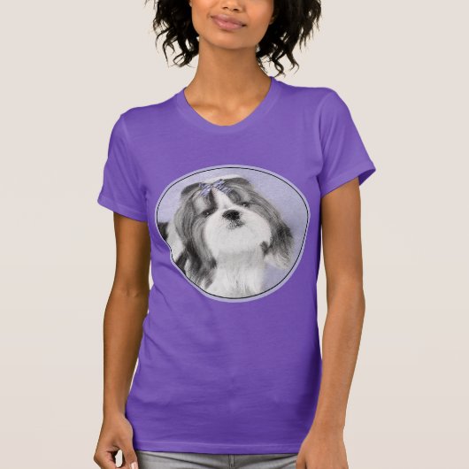 Shih Tzu schilderen - Kute Original Dog Art T-shirt (Voorkant)