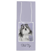 Shih Tzu schilderen - Kute Original Dog Art Wijn Cadeautas (Voorkant)