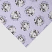 Shih Tzu Schilderen Zwart & Wit Originele Hond Art Tissuepapier (Detail)