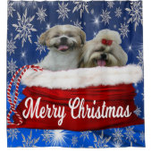 Shih tzu Shower Curtain, Kerstmis Douchegordijn (Voorkant)