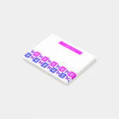 Shih Tzu Silhouette Dog & Paw Hot Pink & Blue Post-it® Notes (Schuin)