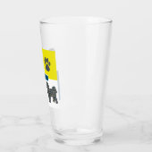 Shih Tzu Silhouette Dog & Paw Y&B Grid Glas (Links)