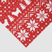 Shih Tzu Silhouettes kerstpatroonrood Tissuepapier (Detail)