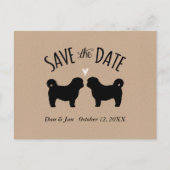 Shih Tzu Silhouettes Trouwen Bewaar de datum Aankondigingskaart (Voorkant)