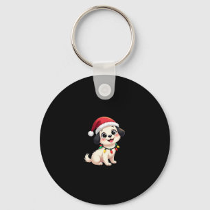 Shih Tzu Sinterklaas Kerstboom Lichtjes Kersthond Sleutelhanger