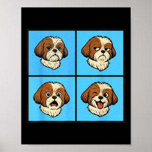 Shih Tzu Stemming Halloween Gezichten Poster