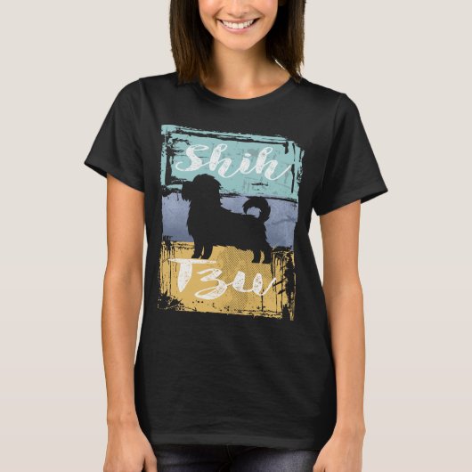 Shih Tzu T-shirt - Retro Shih Tzu Dog (Voorkant)