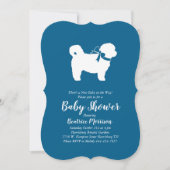 Shih Tzu Teddy Bear Dog Baby shower Blue Boy Kaart (Voorkant)