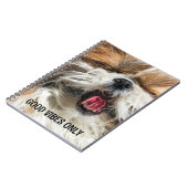 Shih tzu tong grappige vibes aangepaste tekst notitieboek (Linkerzijde)