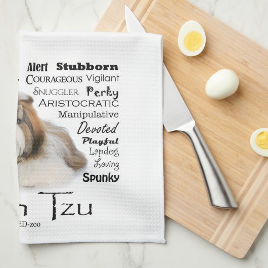 Shih Tzu Traits Kitchen Towel Theedoek (Quarter Fold)