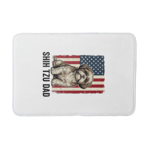 Shih Tzu Vader Patriottisch Vintage Hond Shirt Ont Badmat
