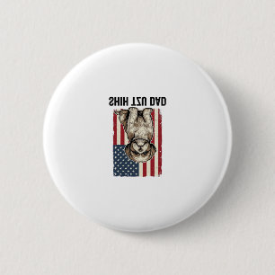 Shih Tzu Vader Patriottisch Vintage Hond Shirt Ont Ronde Button 5,7 Cm