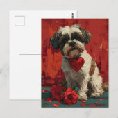 Shih tzu  Valentijnsdag Briefkaart (Voorkant / Achterkant)