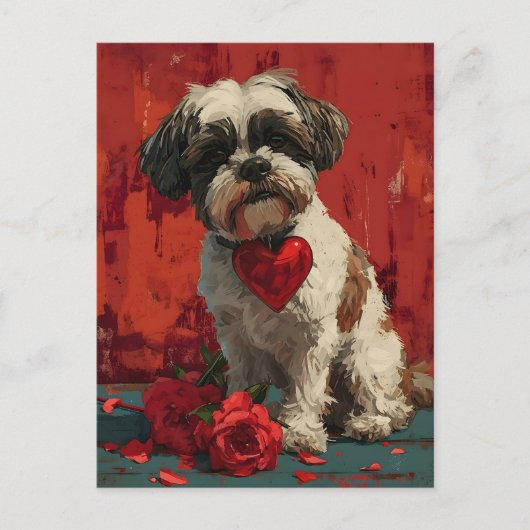Shih tzu  Valentijnsdag Briefkaart (Voorkant)