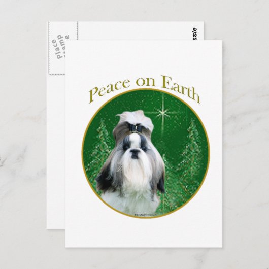 Shih Tzu Vrede op aarde Briefkaart (Voorkant / Achterkant)