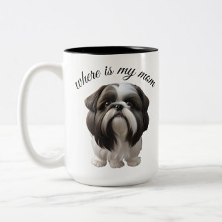 Shih Tzu - Waar is mijn moeder Tweekleurige Koffiemok