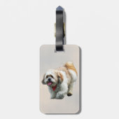 Shih Tzu Walking Bagagelabel (Achterkant verticaal)