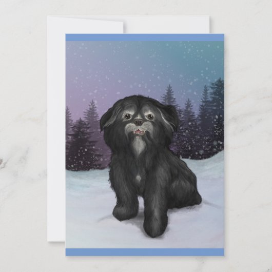 Shih-Tzu Winter: Wenskaart! Kaart (Voorkant)