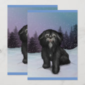 Shih-Tzu Winter: Wenskaart! Kaart (Voorkant / Achterkant)