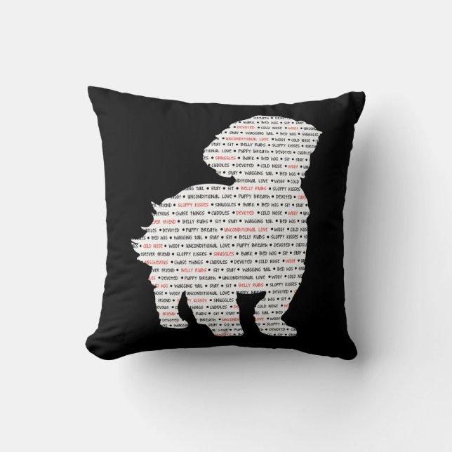 Shih Tzu Word Art Kussen (Voorkant)