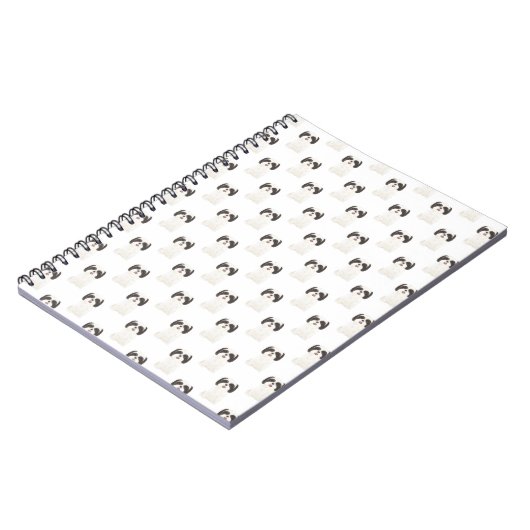 Shih Tzu (zwart en wit) Notitieboek (Linkerzijde)