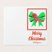Shihpoo Silhouette Kersthond & Green Bow Gift Kaart (Buitenkant ongevouwen)