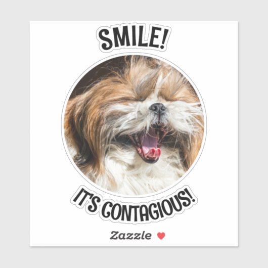 Shihtzu lachende glimlach het is besmettelijk aang sticker (Vel)