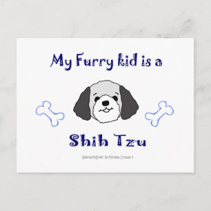 ShihTzuGreyWhite Briefkaart