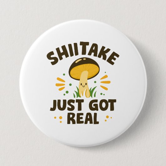 Shiitake is net echt ronde button 7,6 cm (Voorkant)