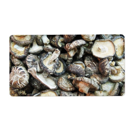 Shiitake paddenstoelen etiket (Voorkant)