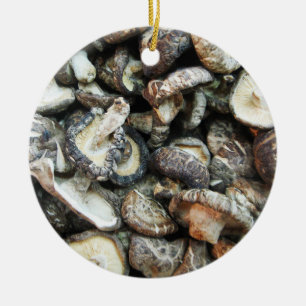 Shiitake paddenstoelen keramisch ornament