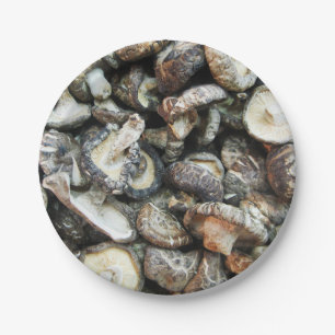 Shiitake paddenstoelen papieren bordje